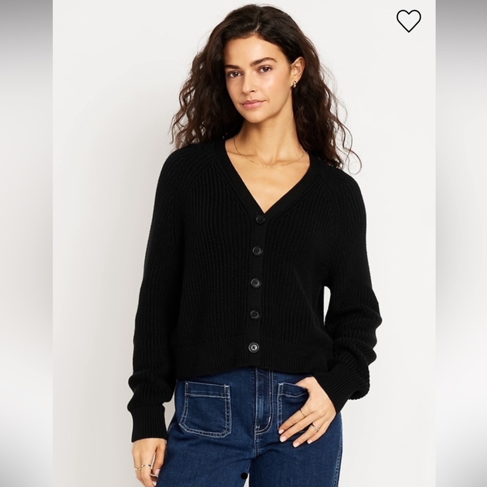 Old Navy V-Neck Shaker Stitch Cardigan Sweater
